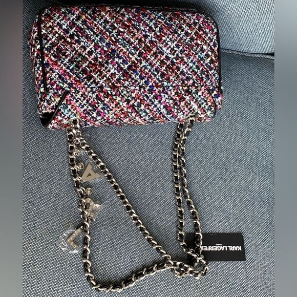 KARL LAGERFELD PARIS Tweed Agyness Shoulder Bag - Picture 5 of 10